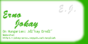 erno jokay business card